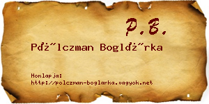Pölczman Boglárka névjegykártya